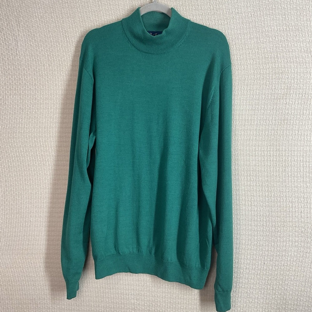 Paul Frederick TurtleNeck Mens Size LT Large Tall Green Wool Knit Sweater‎